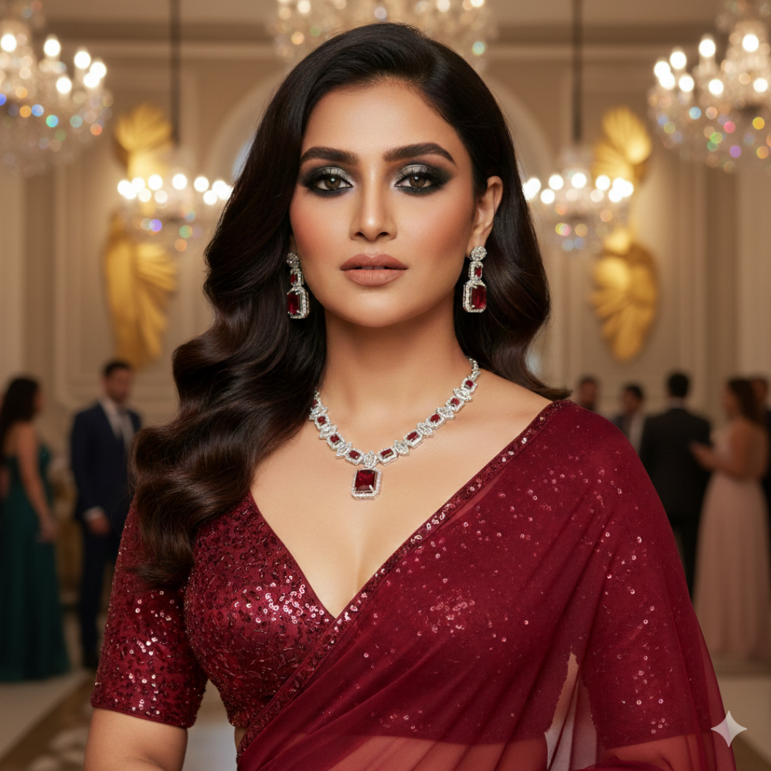 Royal Ruby Elegance Necklace Set