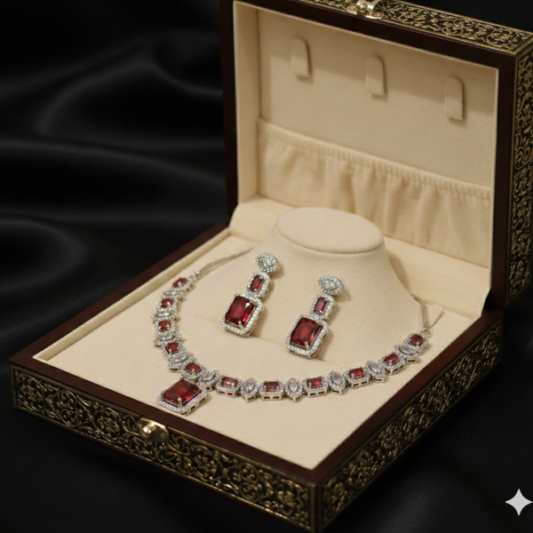 Royal Ruby Elegance Necklace Set