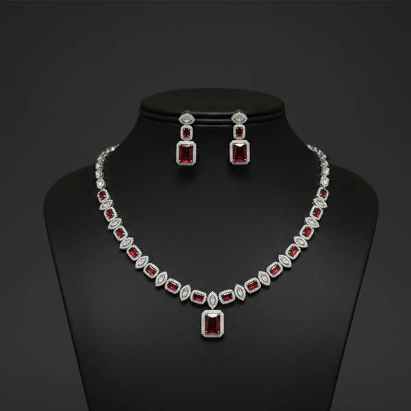 Royal Ruby Elegance Necklace Set