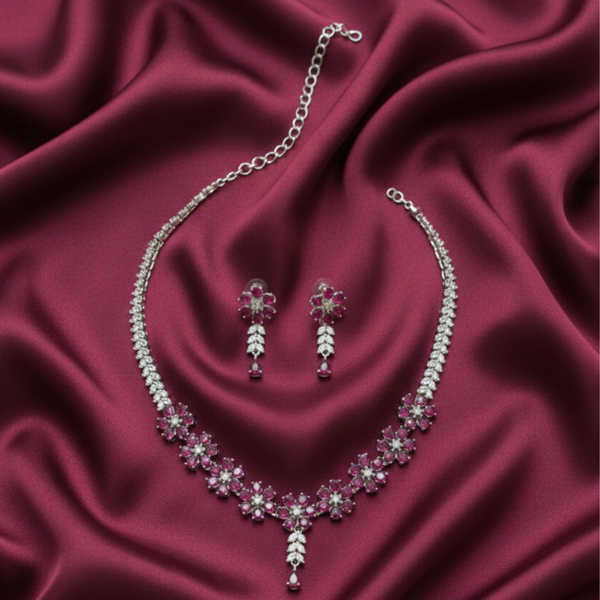 Elegant Gemstone Necklace & Earrings Set