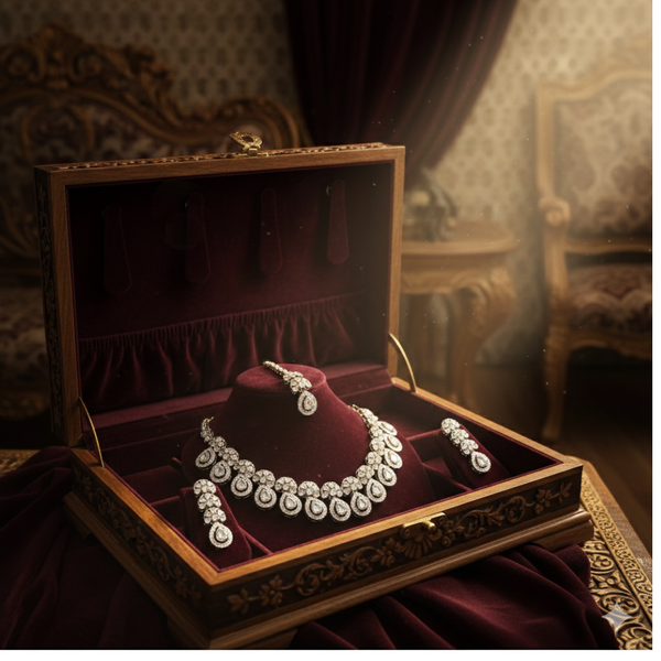 Regal Teardrop Kundan Set