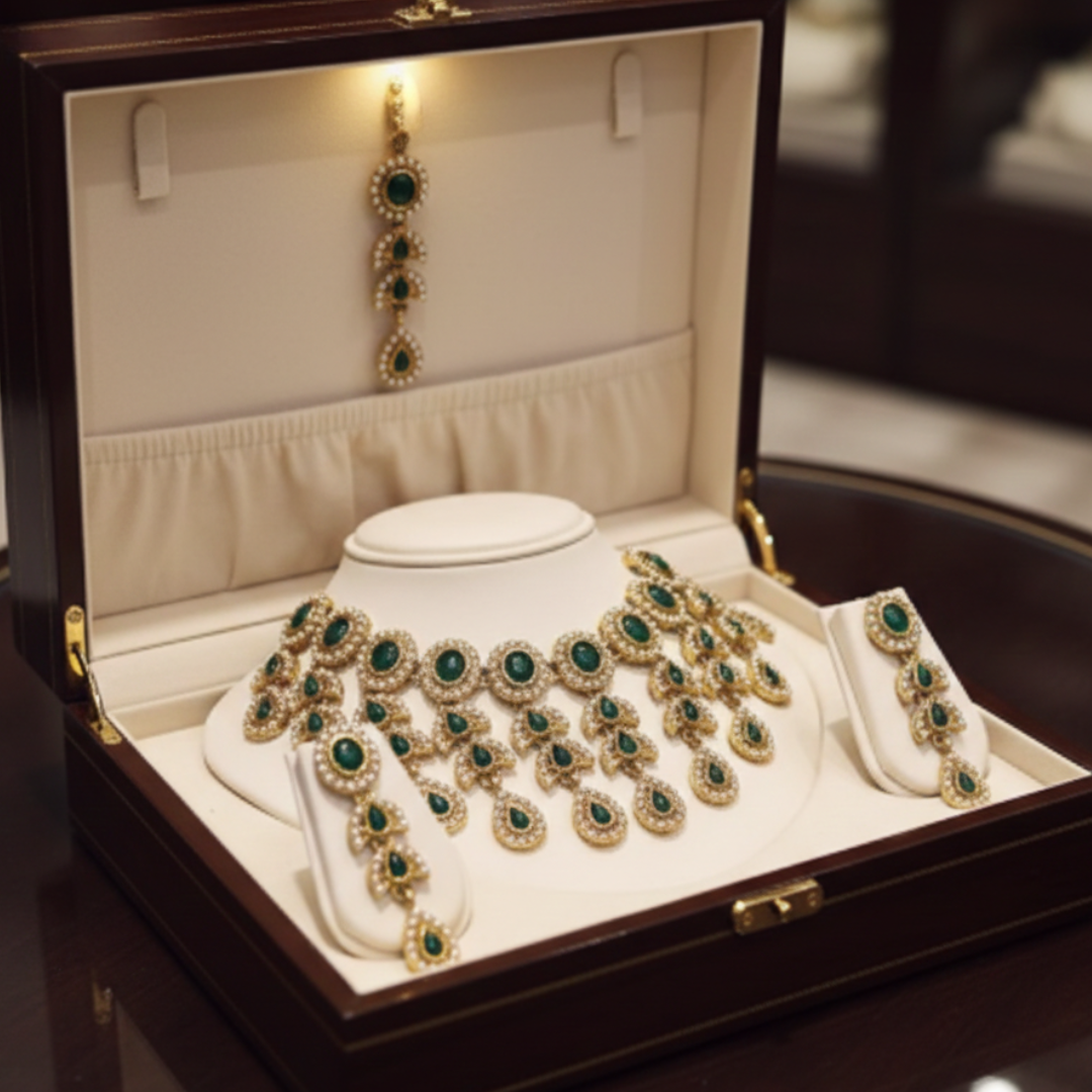 Emerald Royale Bridal Necklace Set