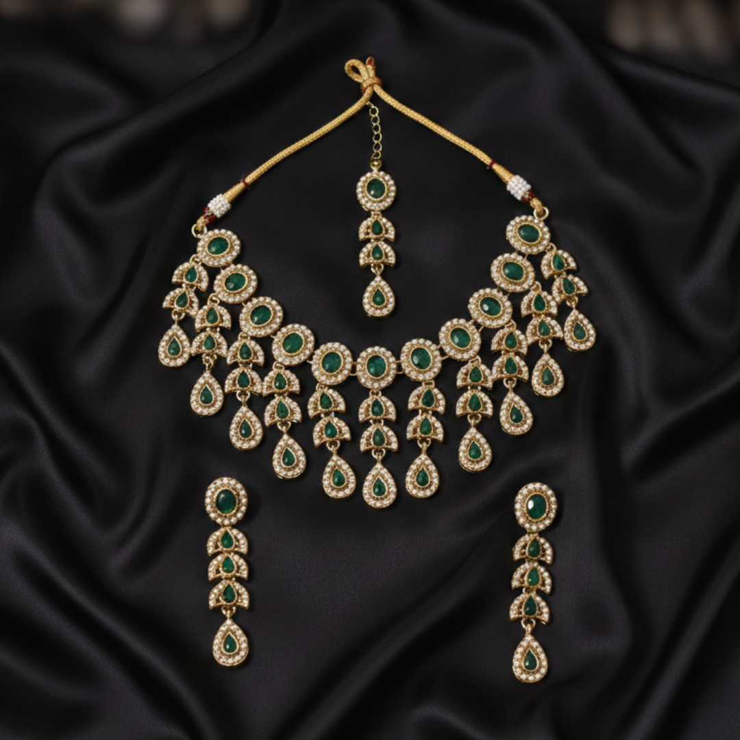 Emerald Royale Bridal Necklace Set