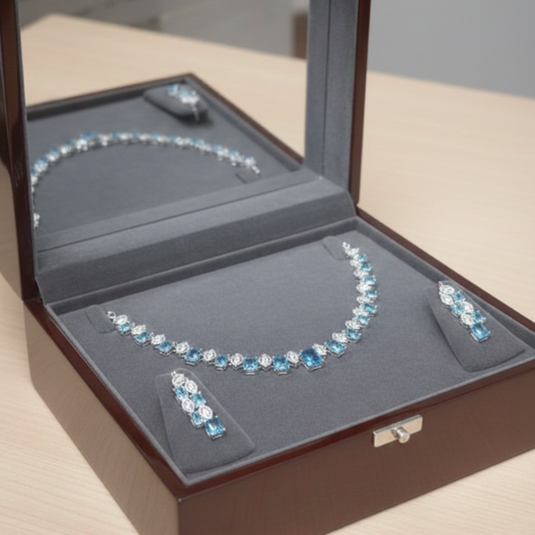 Aquamarine & Marquise Crystal Gala Necklace