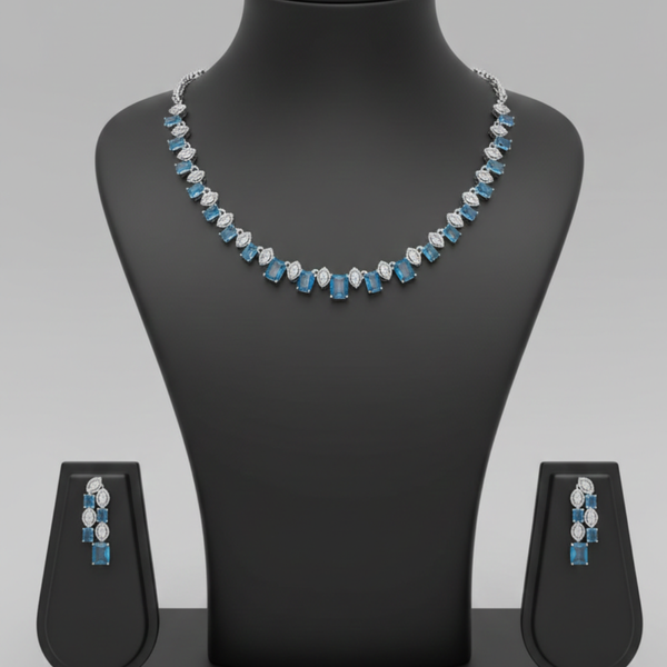 Aquamarine & Marquise Crystal Gala Necklace