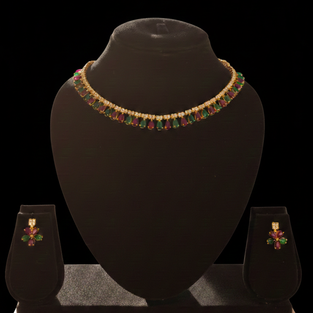 Royal Emerald & Ruby Dual-Tone Set