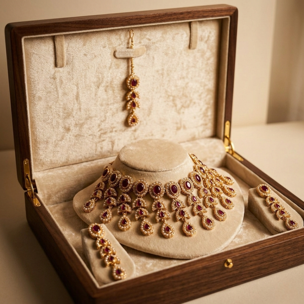 Sultana Heritage Crimson Wedding Ensemble