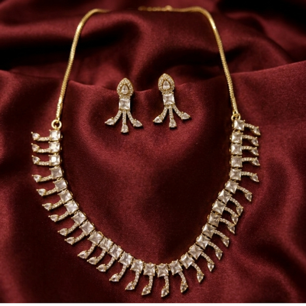 Elegant Crystal Fringe Necklace Set
