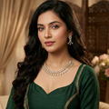 Elegant Crystal Fringe Necklace Set