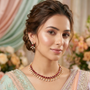Mehroon Elegance Fringe Necklace Set