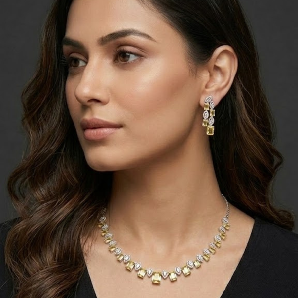 Golden Citrine Elegance Necklace Set