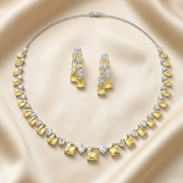 Golden Citrine Elegance Necklace Set