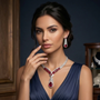 Empress Ruby Teardrop Statement Set