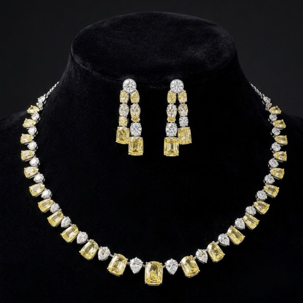 Golden Citrine Elegance Necklace Set