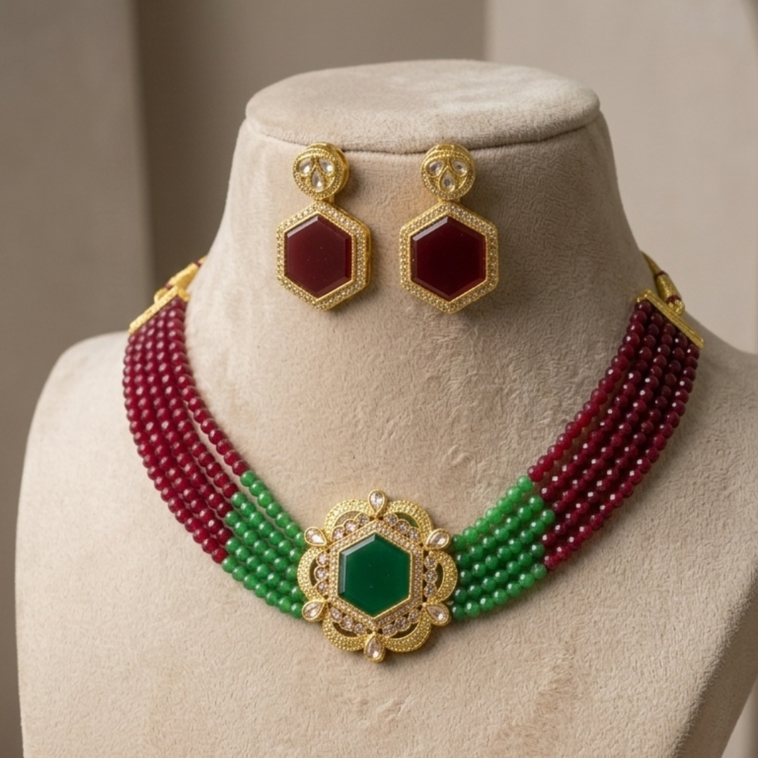 Emerald & Ruby Heritage Choker Set