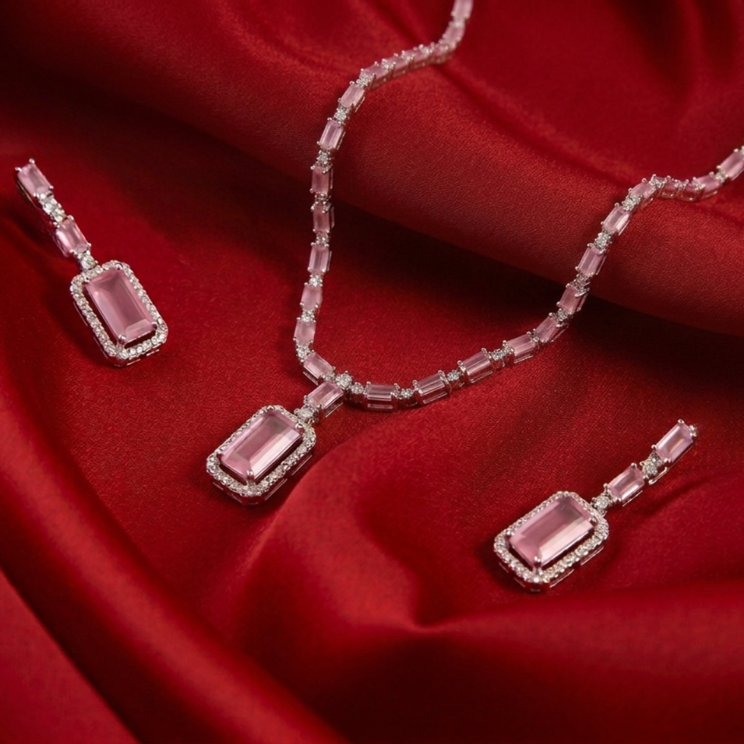 Rose Radiance Emerald-Cut Statement Set