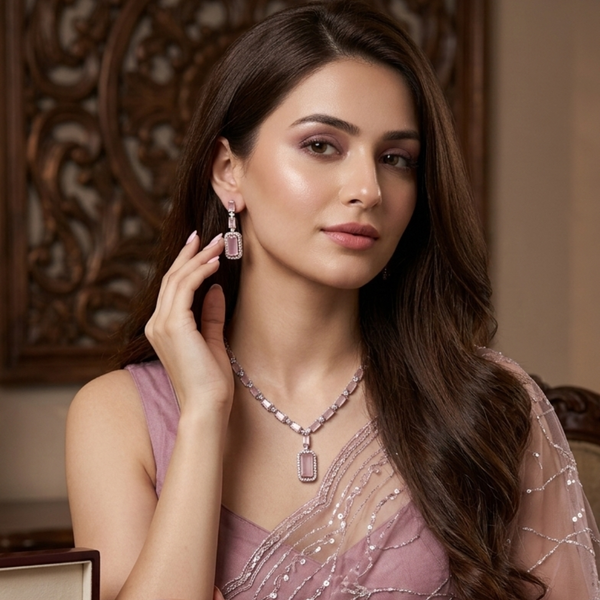 Rose Radiance Emerald-Cut Statement Set