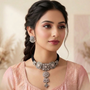 The Rose Mist Oxidized Choker Set