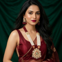 Heritage Maroon & Pearl Meenakari Mala Set