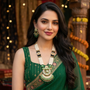 Vibrant Emerald Meenakari Artisan Mala Set