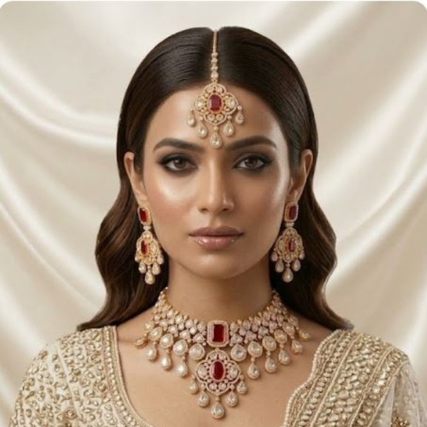 Ruby Elegance Polki Choker Set