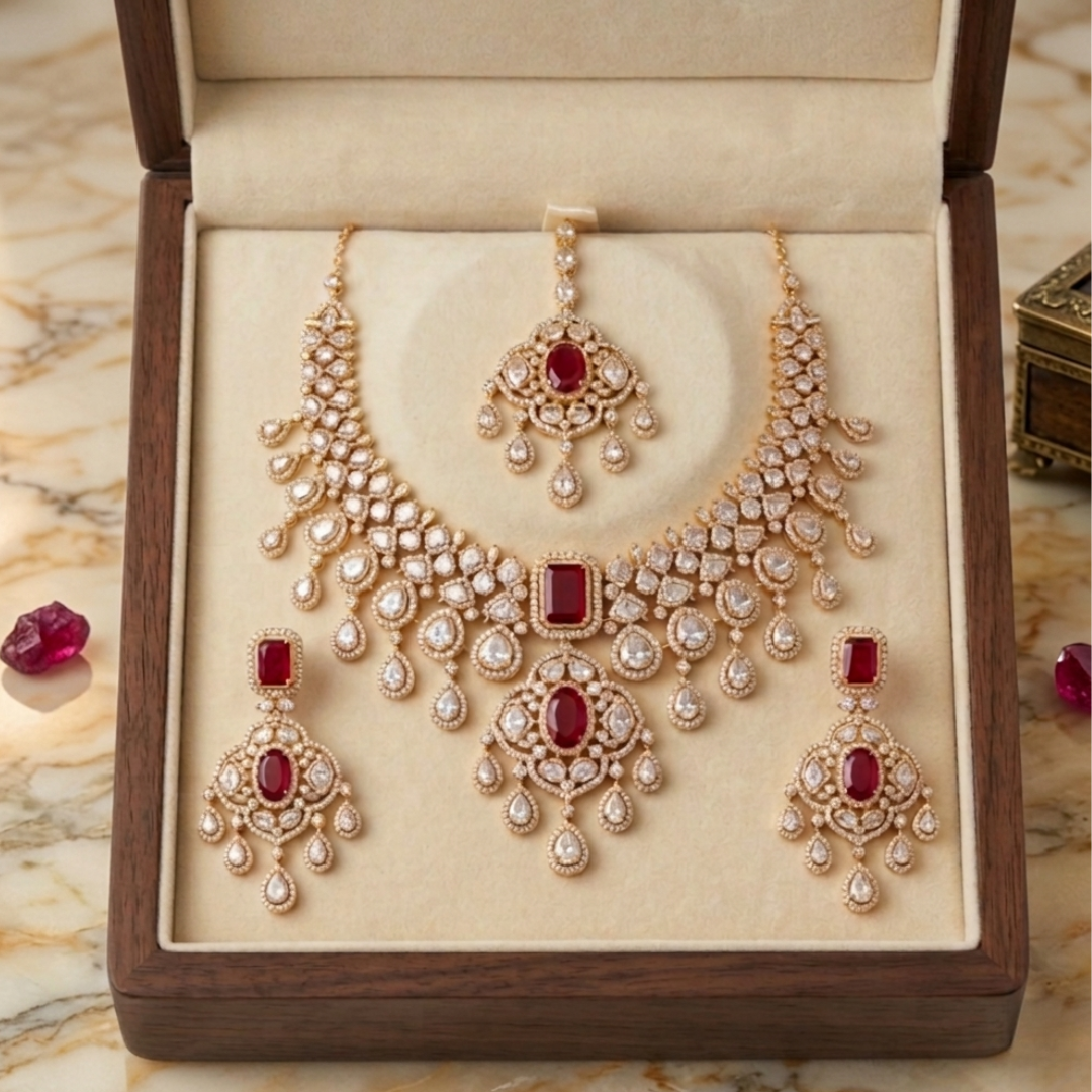 Ruby Elegance Polki Choker Set