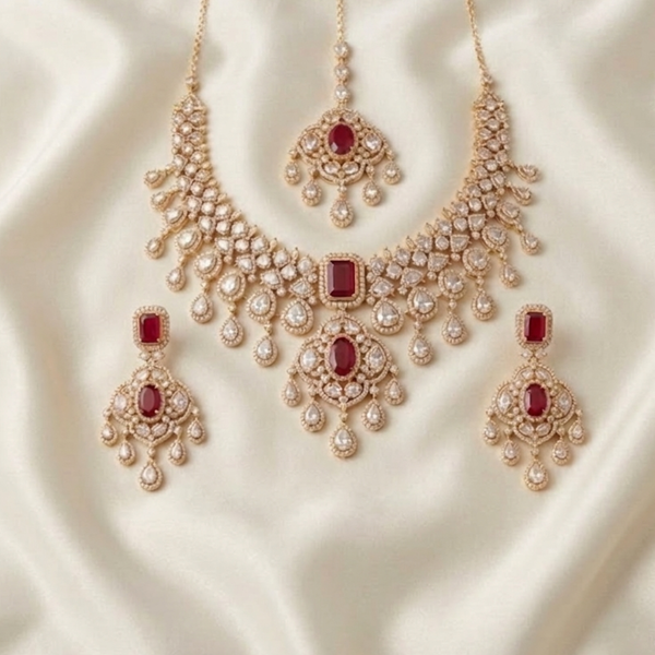 Ruby Elegance Polki Choker Set