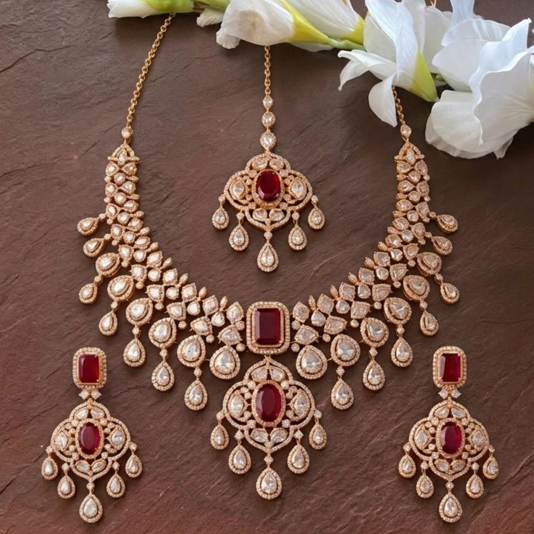 Ruby Elegance Polki Choker Set