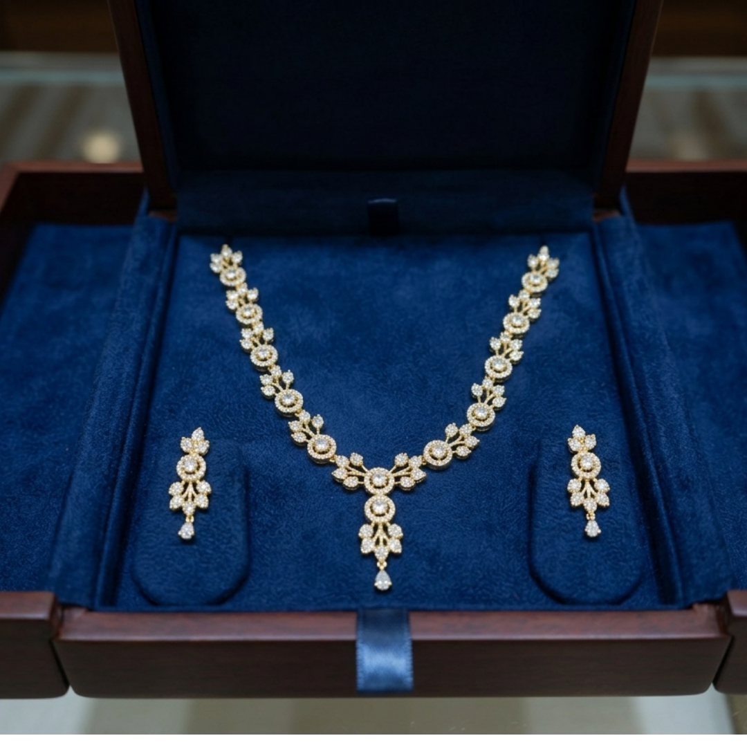 Celestial Floral CZ Necklace Set