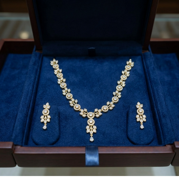 Celestial Floral CZ Necklace Set