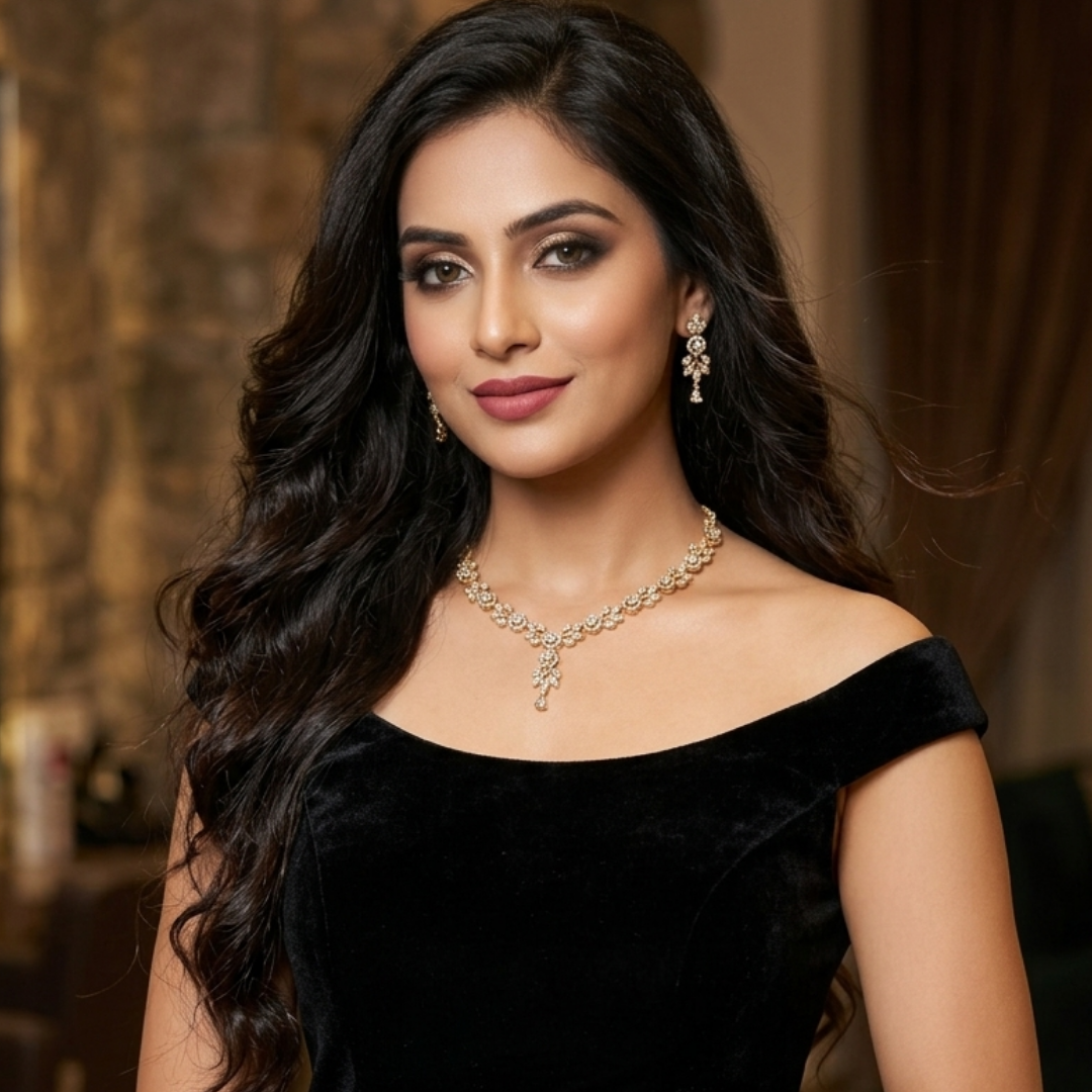 Celestial Floral CZ Necklace Set