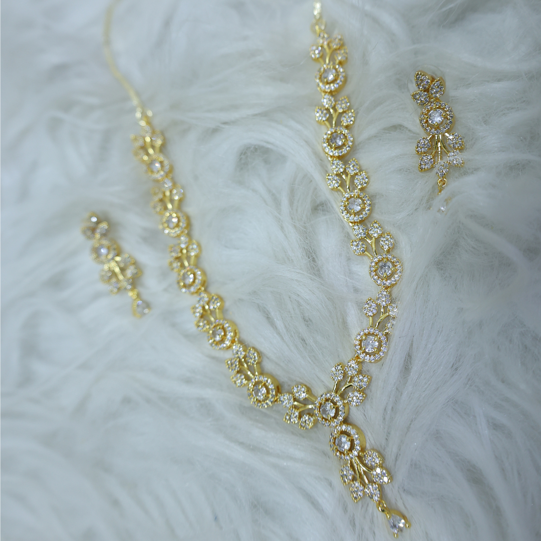 Celestial Floral CZ Necklace Set