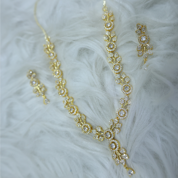 Celestial Floral CZ Necklace Set