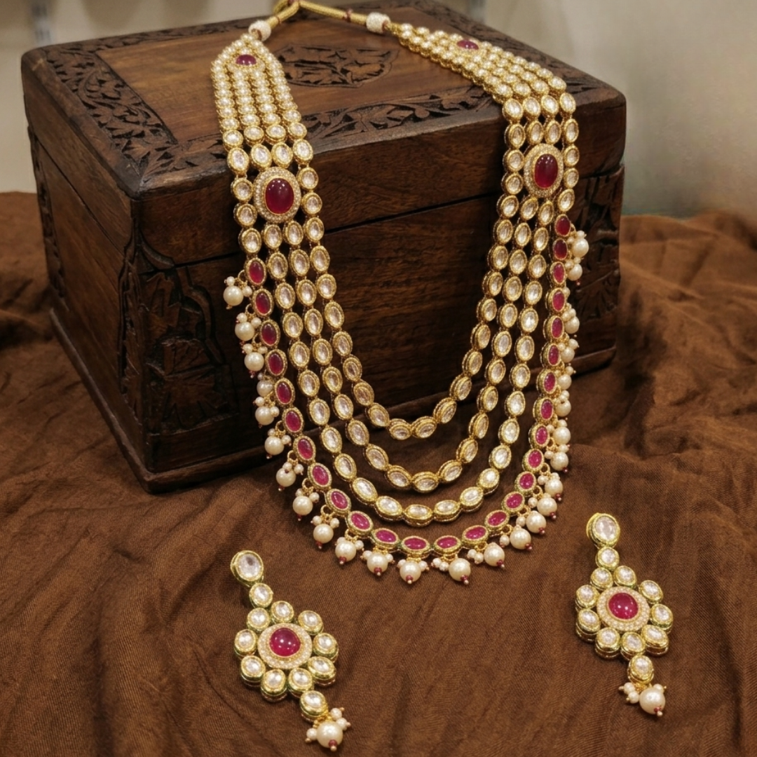Ruby Layered Kundan Mala Set