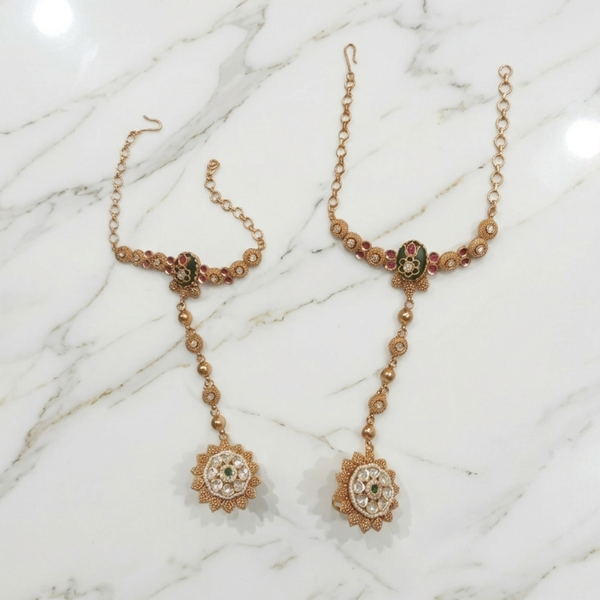 Empress Emerald & Ruby Antique Gold Bridal Jewellery Set