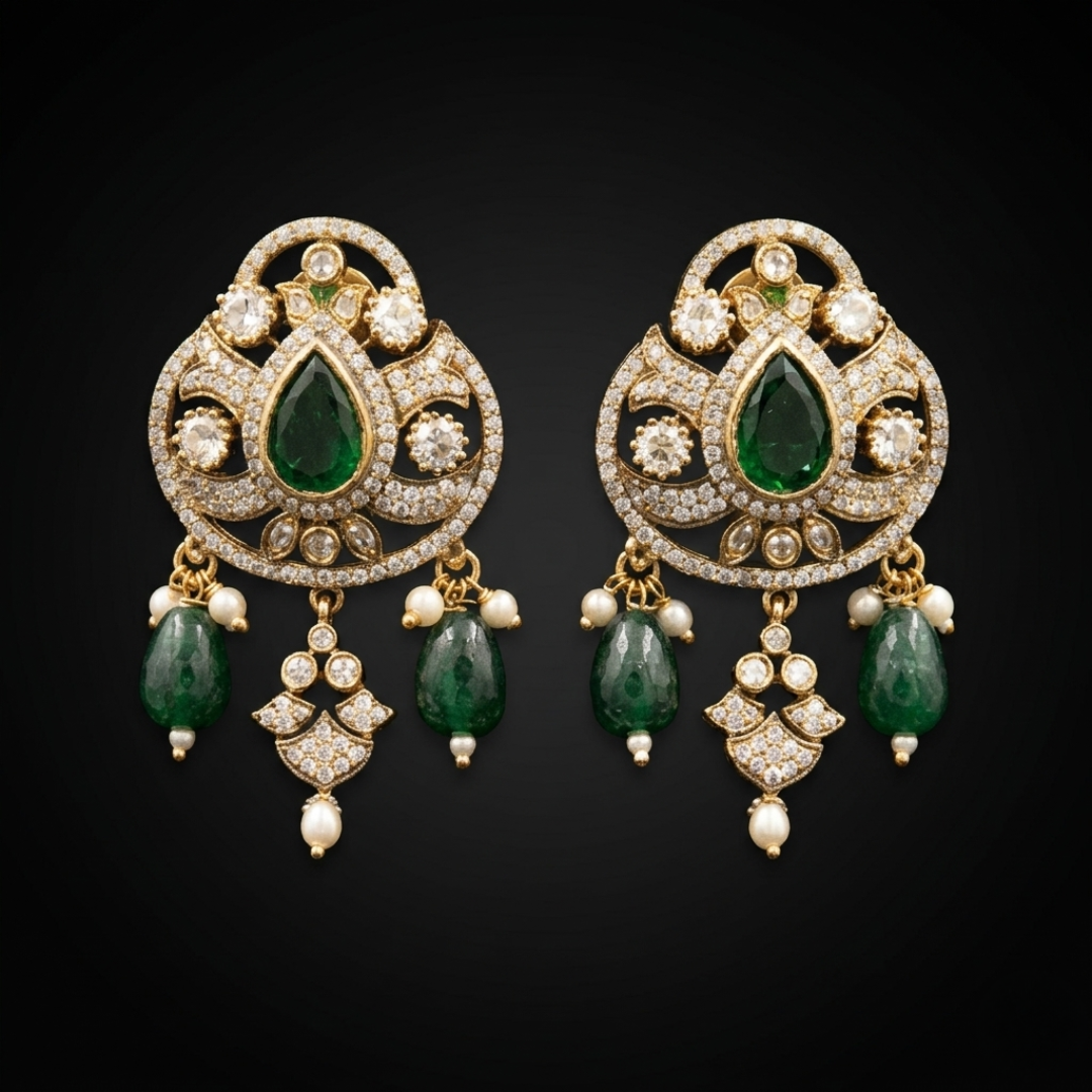 Royal Emerald Peacock Polki Choker Set