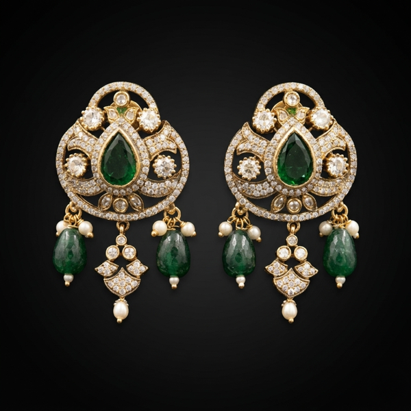 Royal Emerald Peacock Polki Choker Set