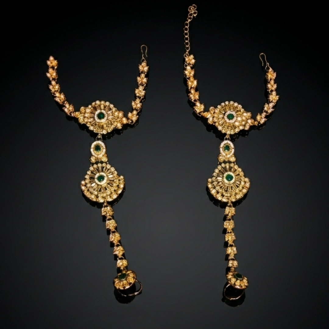 Empress Emerald & Kundan Full Bridal Trousseau Set