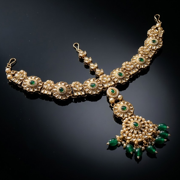 Empress Emerald & Kundan Full Bridal Trousseau Set