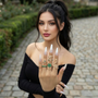 Emerald and Gold Snake Ring Set - JR102