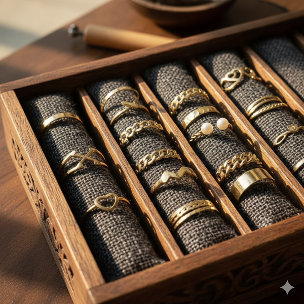 Elegant Gold Stackable Ring Set - JR103