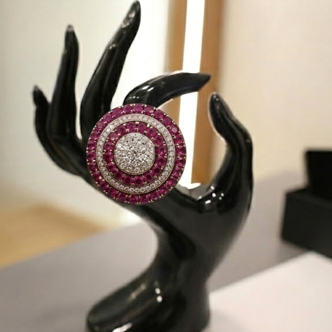 Ruby Halo Statement Ring