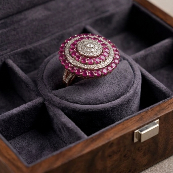 Ruby Halo Statement Ring