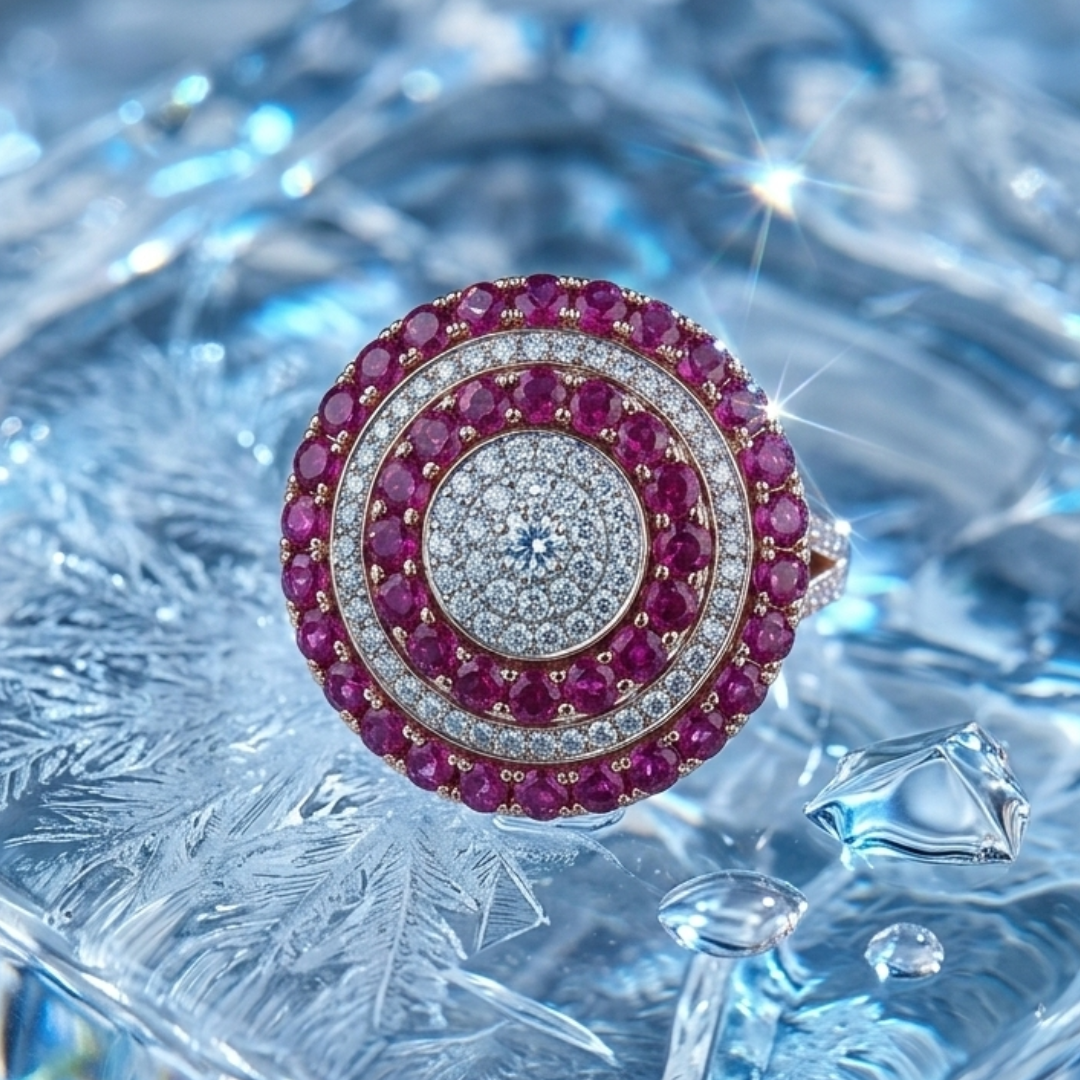 Ruby Halo Statement Ring