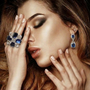 Royal Sapphire Blue Floral Statement Ring