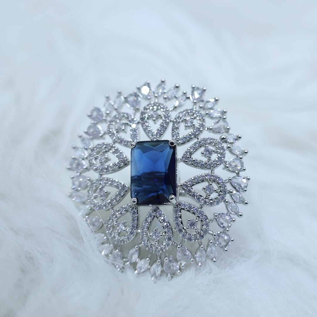 Majestic Sapphire Marquise Statement Ring