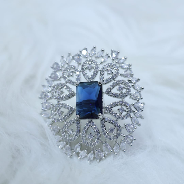 Majestic Sapphire Marquise Statement Ring