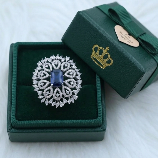 Majestic Sapphire Marquise Statement Ring