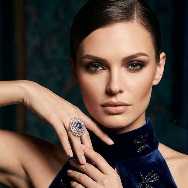 Majestic Sapphire Marquise Statement Ring