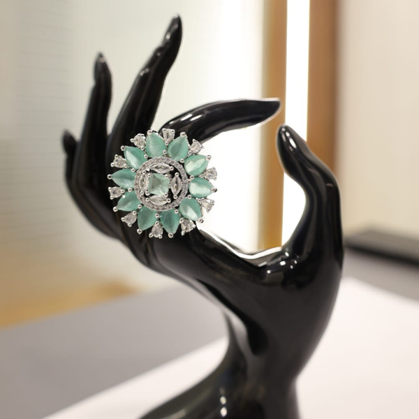 The Ethereal Mint Blossom Statement Ring